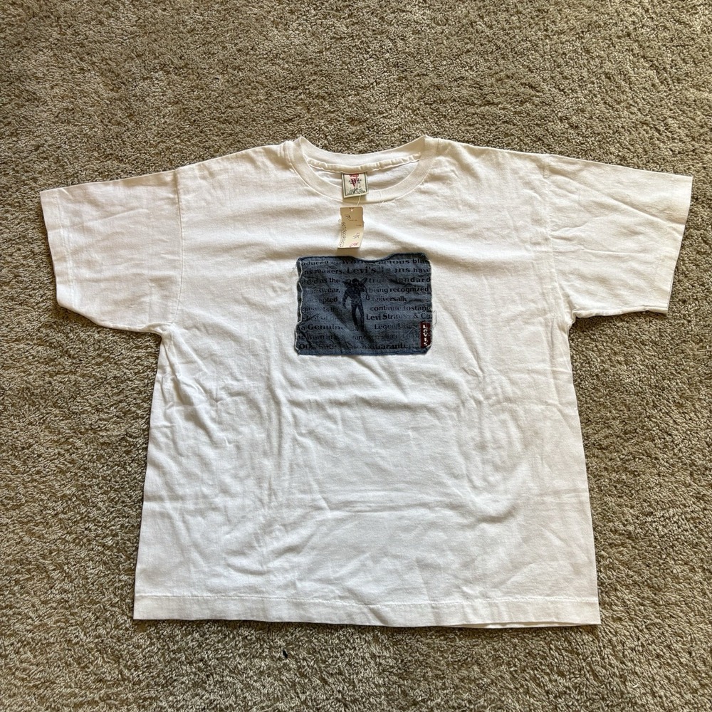Brand New 90S Levis For Women Denim Patch T Shirt‎ Size S/M Boxy